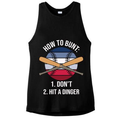 How To Bunt, Hit A Dinger Funny Baseball Gift For Player Sport Team Ladies PosiCharge Tri-Blend Wicking Tank