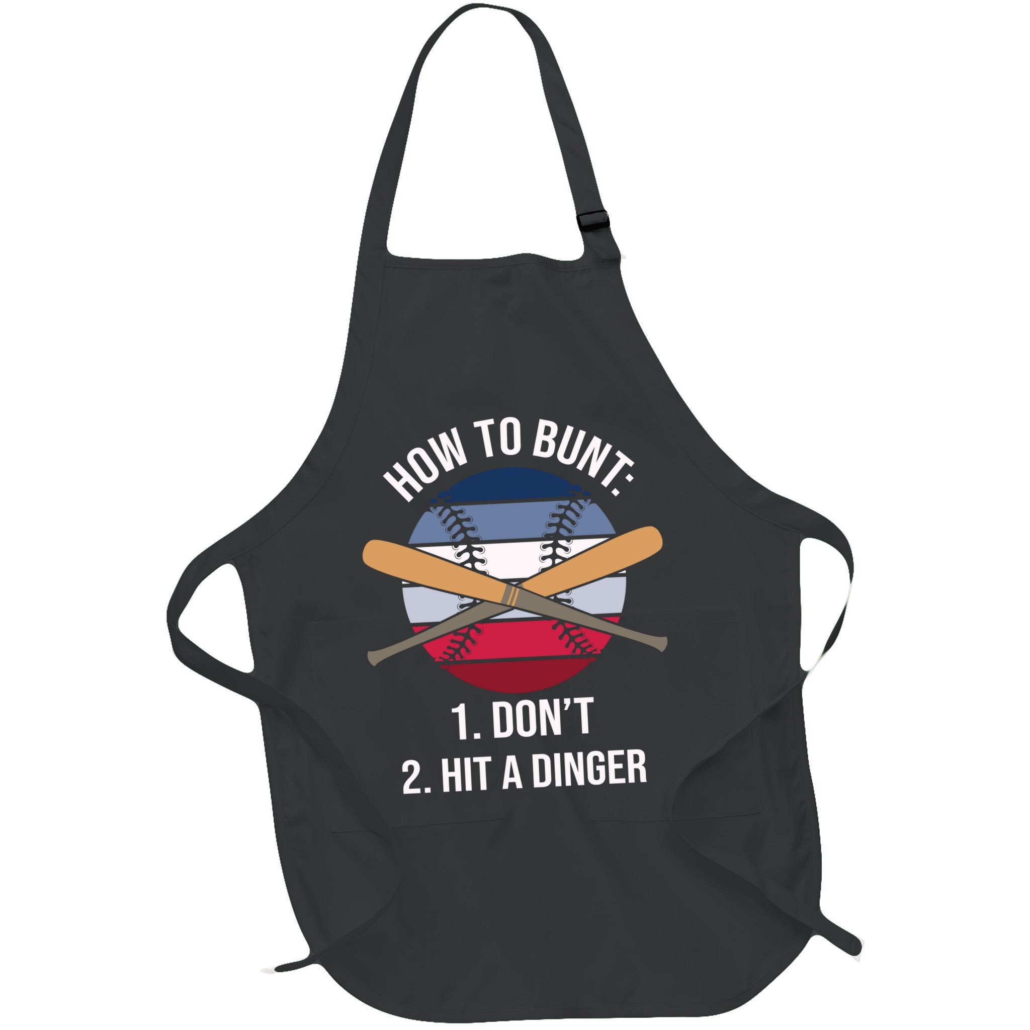 How To Bunt, Hit A Dinger Funny Baseball Gift For Player Sport Team Apron