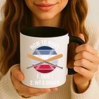 How To Bunt, Hit A Dinger Funny Baseball Gift For Player Sport Team Mug