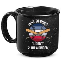 How To Bunt, Hit A Dinger Funny Baseball Gift For Player Sport Team 15oz Campfire Ceramic Mug