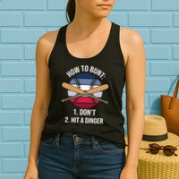 How To Bunt, Hit A Dinger Funny Baseball Gift For Player Sport Team Womens Tank Top