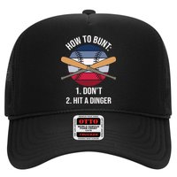 How To Bunt, Hit A Dinger Funny Baseball Gift For Player Sport Team Hat