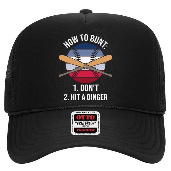 How To Bunt, Hit A Dinger Funny Baseball Gift For Player Sport Team Hat