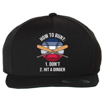How To Bunt, Hit A Dinger Funny Baseball Gift For Player Sport Team Wool Snapback Cap