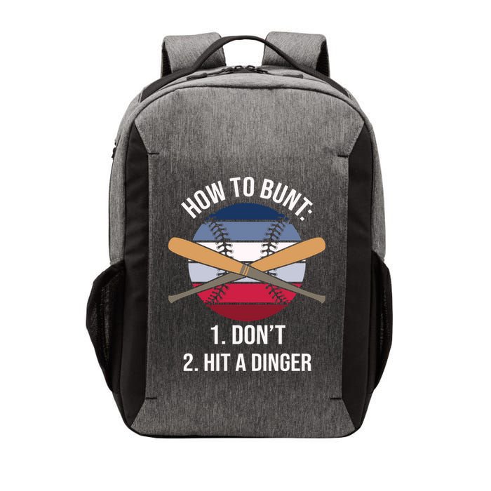 How To Bunt, Hit A Dinger Funny Baseball Gift For Player Sport Team Vector Backpack