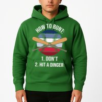 How To Bunt, Hit A Dinger Funny Baseball Gift For Player Sport Team Hoodie
