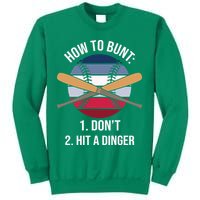 How To Bunt, Hit A Dinger Funny Baseball Gift For Player Sport Team Sweatshirt