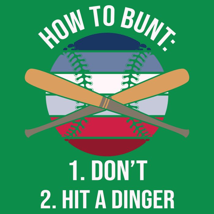 How To Bunt, Hit A Dinger Funny Baseball Gift For Player Sport Team Baby Bodysuit