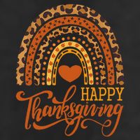 Happy Thanksgiving Boho Rainbow Leopard Fall Autumn 7 Panel Mesh Trucker Snapback Hat