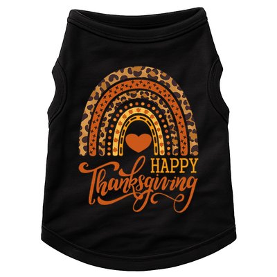 Happy Thanksgiving Boho Rainbow Leopard Fall Autumn Doggie Tank