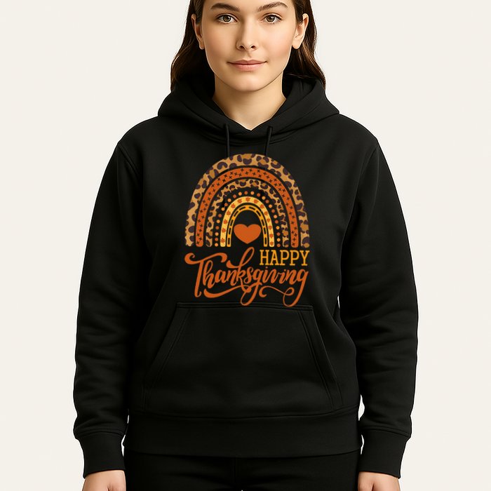 Happy Thanksgiving Boho Rainbow Leopard Fall Autumn Hoodie