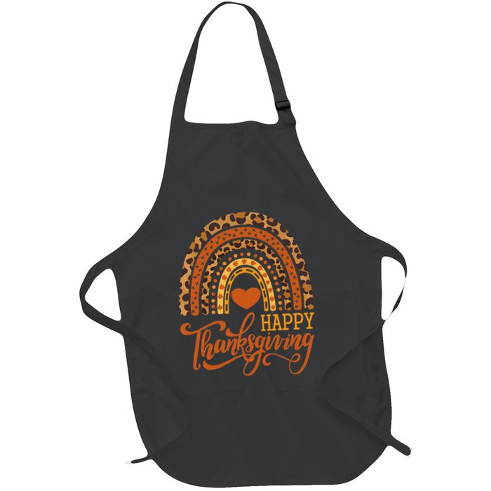 Happy Thanksgiving Boho Rainbow Leopard Fall Autumn Apron