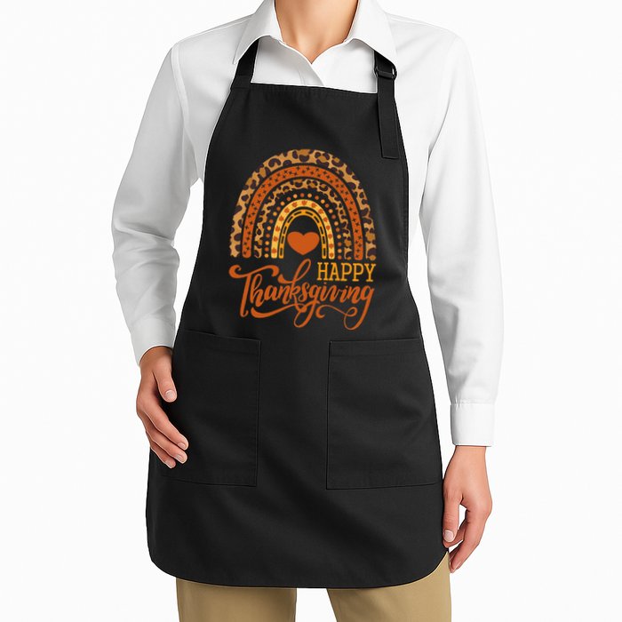 Happy Thanksgiving Boho Rainbow Leopard Fall Autumn Apron