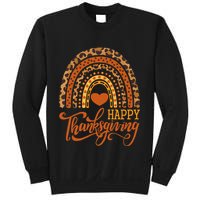 Happy Thanksgiving Boho Rainbow Leopard Fall Autumn Sweatshirt