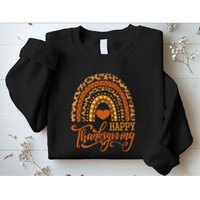 Happy Thanksgiving Boho Rainbow Leopard Fall Autumn Sweatshirt