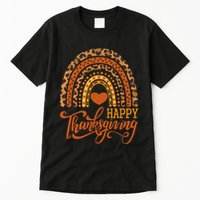Happy Thanksgiving Boho Rainbow Leopard Fall Autumn Tall T-Shirt