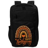Happy Thanksgiving Boho Rainbow Leopard Fall Autumn Impact Tech Backpack