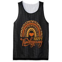 Happy Thanksgiving Boho Rainbow Leopard Fall Autumn Mesh Reversible Basketball Jersey Tank