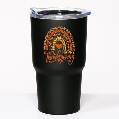 Happy Thanksgiving Boho Rainbow Leopard Fall Autumn Tumbler