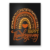 Happy Thanksgiving Boho Rainbow Leopard Fall Autumn Poster