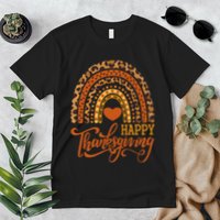 Happy Thanksgiving Boho Rainbow Leopard Fall Autumn Premium T-Shirt