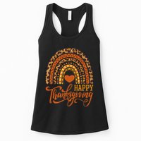 Happy Thanksgiving Boho Rainbow Leopard Fall Autumn Womens Tank Top