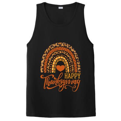 Happy Thanksgiving Boho Rainbow Leopard Fall Autumn PosiCharge Competitor Tank