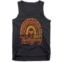 Happy Thanksgiving Boho Rainbow Leopard Fall Autumn Tank Top