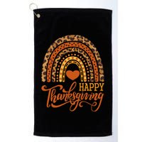 Happy Thanksgiving Boho Rainbow Leopard Fall Autumn Golf Towel