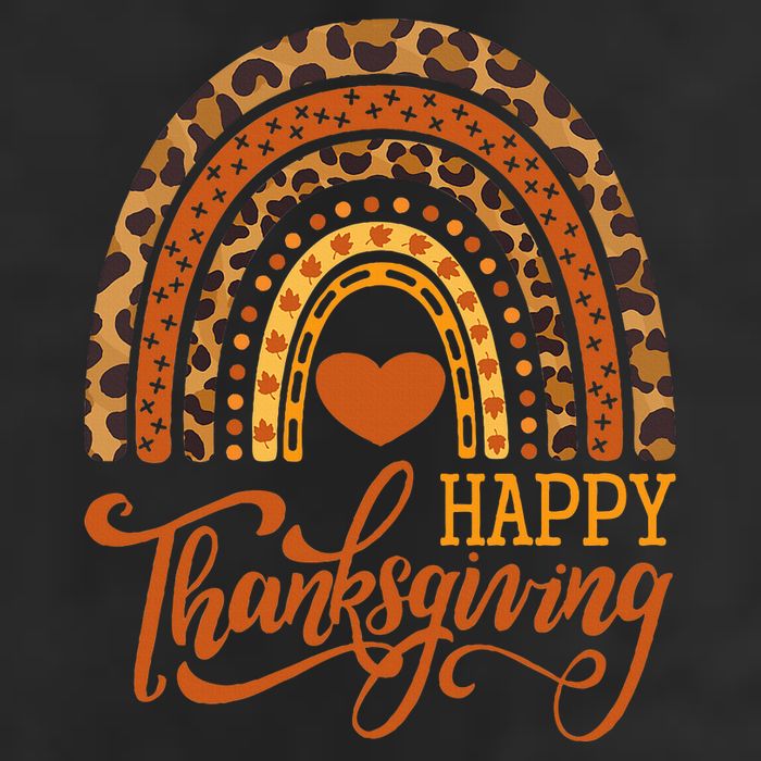 Happy Thanksgiving Boho Rainbow Leopard Fall Autumn Microfiber Hand Towel