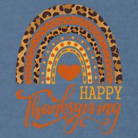 Happy Thanksgiving Boho Rainbow Leopard Fall Autumn Garment-Dyed Sweatshirt