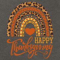 Happy Thanksgiving Boho Rainbow Leopard Fall Autumn Cotton Canvas Backpack
