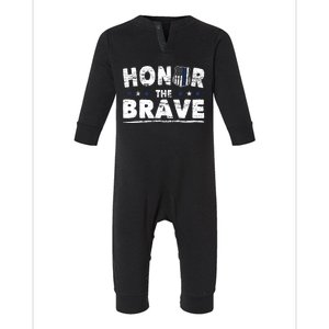 Honor The Brave For Cops Police Officer And Police Gift Infant Fleece One Piece