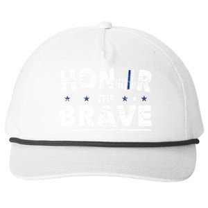 Honor The Brave For Cops Police Officer And Police Gift Snapback Five-Panel Rope Hat