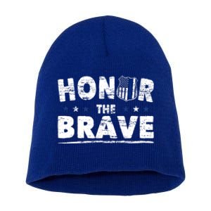 Honor The Brave For Cops Police Officer And Police Gift Short Acrylic Beanie