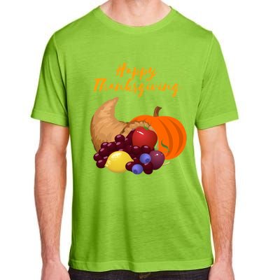 Happy Thanksgiving Cornucopia Design Adult ChromaSoft Performance T-Shirt