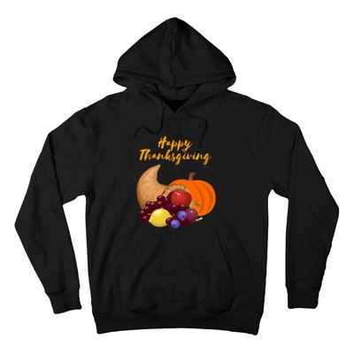 Happy Thanksgiving Cornucopia Design Hoodie