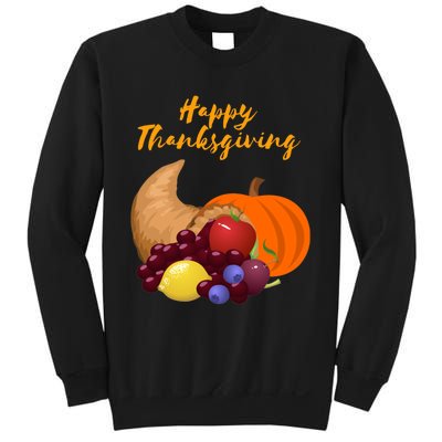 Happy Thanksgiving Cornucopia Design Sweatshirt