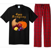 Happy Thanksgiving Cornucopia Design Pajama Set