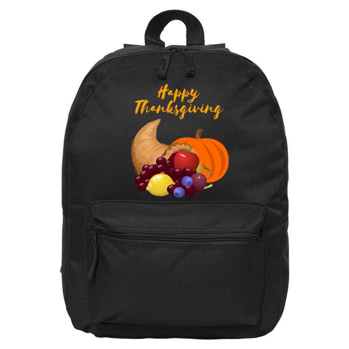 Happy Thanksgiving Cornucopia Design 16 in Basic Backpack