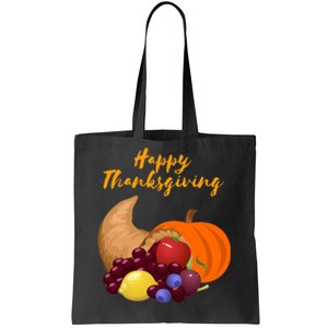 Happy Thanksgiving Cornucopia Design Tote Bag