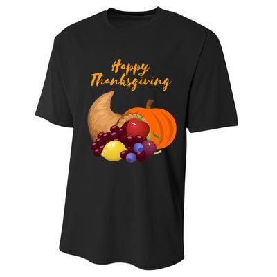 Happy Thanksgiving Cornucopia Design Performance Sprint T-Shirt