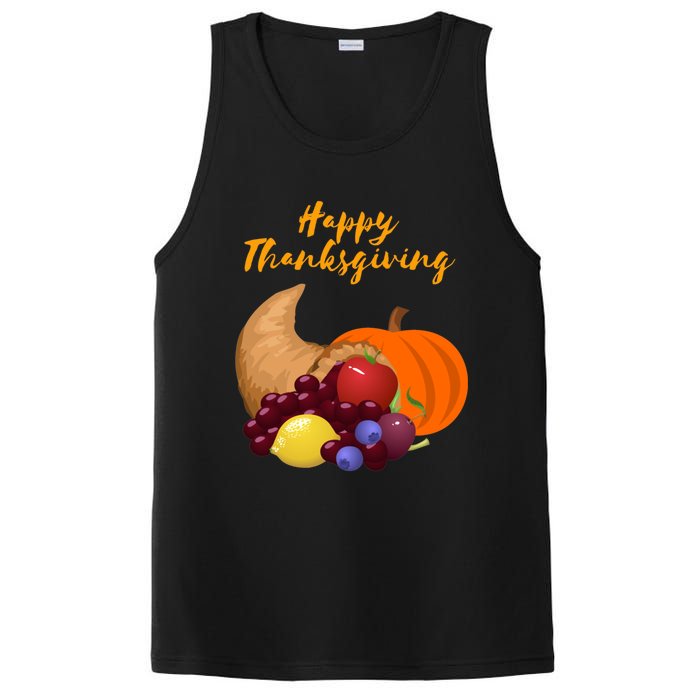 Happy Thanksgiving Cornucopia Design PosiCharge Competitor Tank