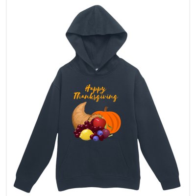 Happy Thanksgiving Cornucopia Design Urban Pullover Hoodie