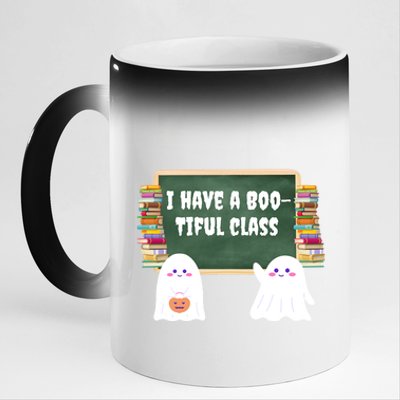 Halloween Teacher Cute Ghost I Have A BooTiful Class Gift 11oz Black Color Changing Mug