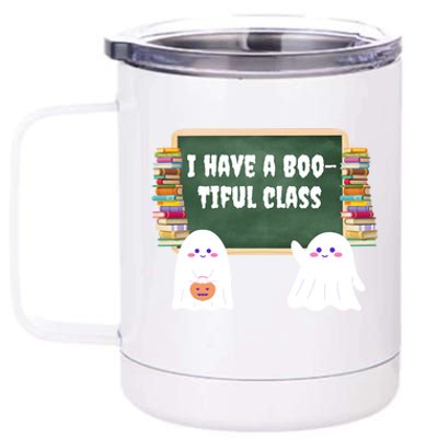 Halloween Teacher Cute Ghost I Have A BooTiful Class Gift 12 oz Stainless Steel Tumbler Cup