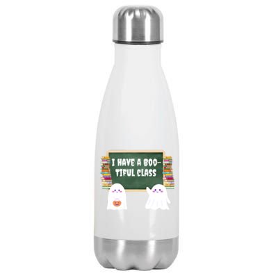 Halloween Teacher Cute Ghost I Have A BooTiful Class Gift Stainless Steel Insulated Water Bottle