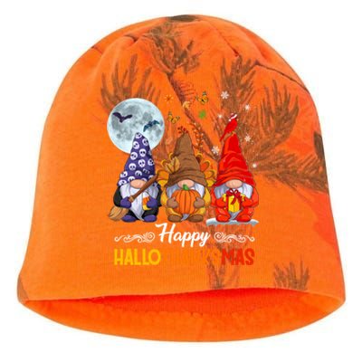 Halloween Thanksgiving Christmas Happy Hallothanksmas Gnomes Funny Gift Kati - Camo Knit Beanie