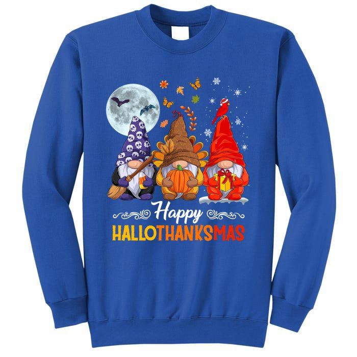 Halloween Thanksgiving Christmas Happy Hallothanksmas Gnomes Funny Gift Sweatshirt