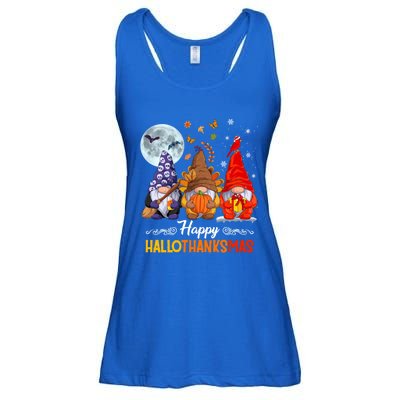 Halloween Thanksgiving Christmas Happy Hallothanksmas Gnomes Funny Gift Ladies Essential Flowy Tank